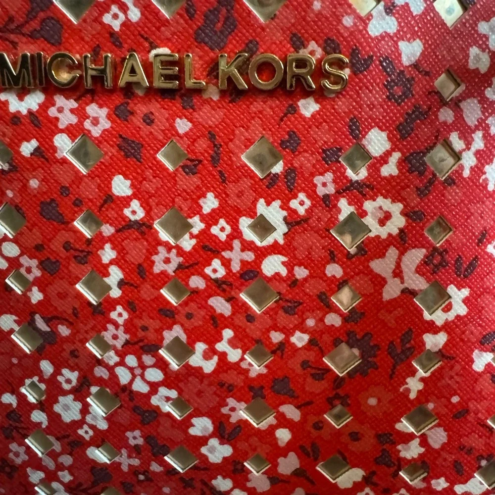 Michael Kors Red Floral Tote